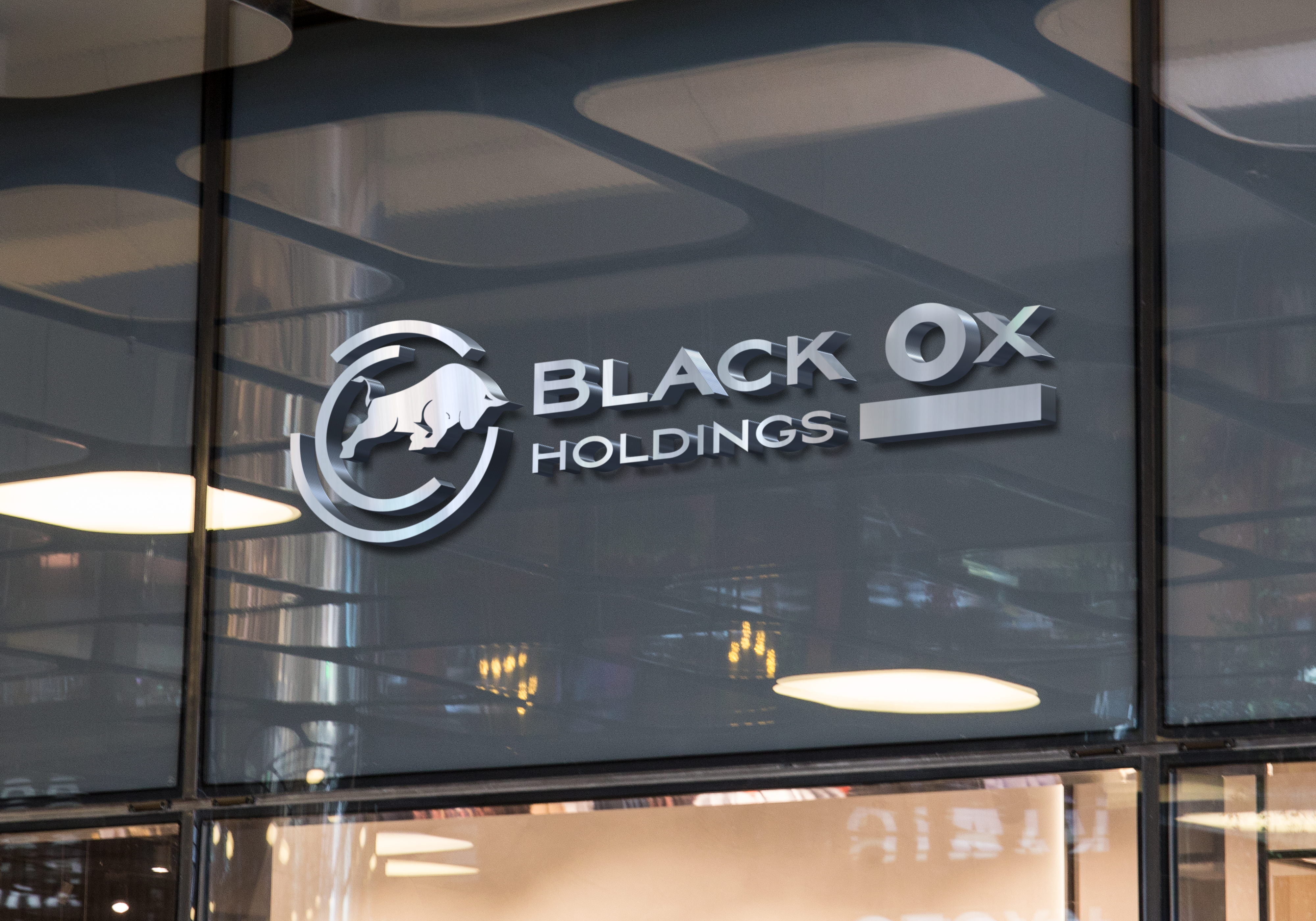 Black Ox Holdings glass branding